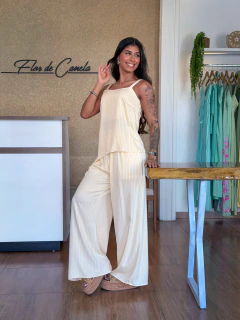 Conjunto Bárbara listrado amarelo