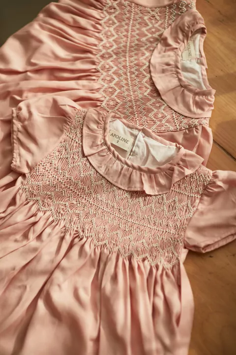 Vestido Celine Rosa Punto smock