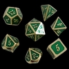 Set de Dados Metálicos Verde con Dorado