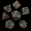 Set de Dados Metálicos Estilo Impacto Verde Oscuro y Bronce