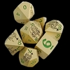 Set de Dados Metálicos Caballero VS Dragon Dorados con Números Verdes