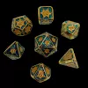 Set de Dados Metálicos Estilo Vitro Dorado y Azul