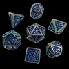 Set de Dados Metálicos Armas y Escamas en Azul y Plateado - comprar online