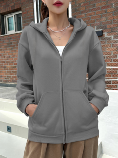 Jaqueta Moletom Com Zipper - K&K FASHION