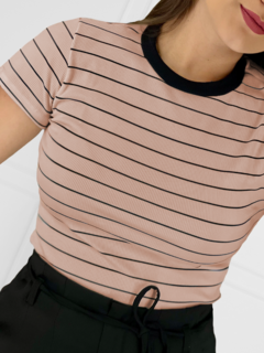 Camiseta Listrada Canelada - loja online