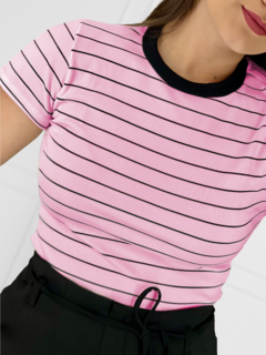 Camiseta Listrada Canelada na internet