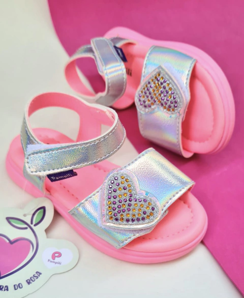 Sandália Infantil Pampili Lili Semente das Emoções Prata