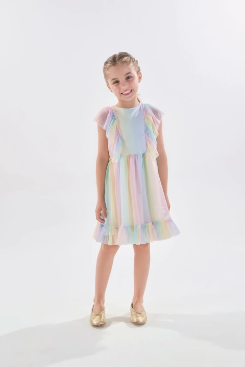 Vestido colorido tule kiki