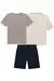 Trio de Camiseta em Meia Malha e Camisa em Tecido Linho Deluxe e Bermuda em Sarja Stretch 74109 LucBoo - comprar online