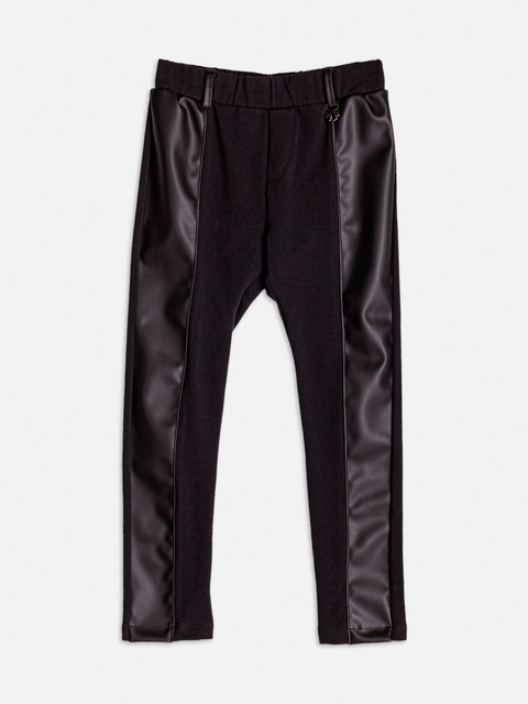 CALÇA LEGGING MONTARIA RECORTE COURO PRETO MOMI - comprar online