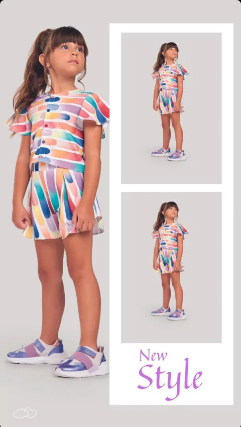 Conjunto estampado em tecido premium Lilica