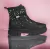 Bota Coturno Feminina Pampili Lucky Glitter e Strass Preta