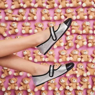 Sapatilha Infantil Pampili Super Fofura Cap Toe Prata e Preta