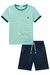 Conjunto de Camiseta em Malha Mesclada Fio Tinto e Bermuda em Sarja Stretch com Elastano 74402 LucBoo - Kids Dreams Moda Infantil