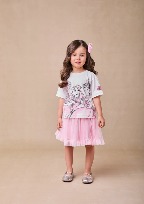 SAIA EM TULE PAETE ROSA ANIMÊ