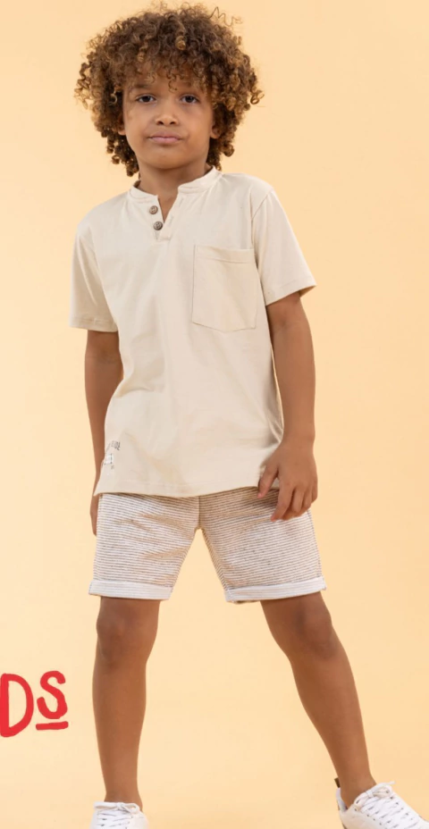 CONJUNTO CAMISETA E BERMUDA MOLETOM