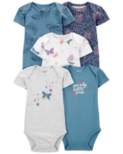 Carters pack bodys x 5 nueva temporada x 5 mariposa