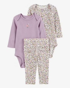 Carters set 3 piezas bodys manga larga temporada nueva