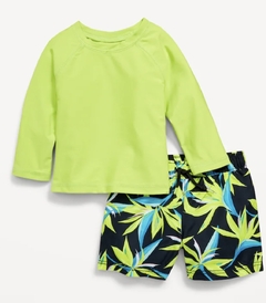 Old Navy traje de baño FP UV dos piezas hojas