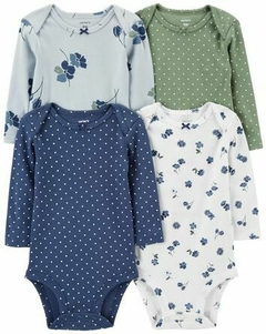 Carters pack bodys x 4 temporada nueva azul