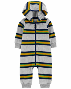 Carters jumpsuit micropolar con cierre a rayas