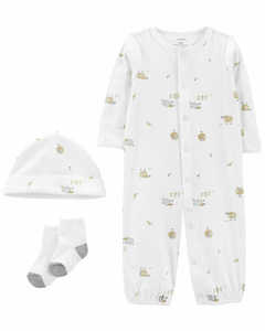 Carters pijama set 3 piezas bolsa de dormir con medias y gorro