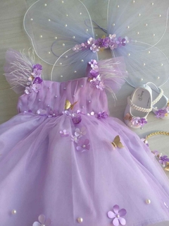 Vestido Jardim Encantado Lavanda e asa de borboleta - comprar online