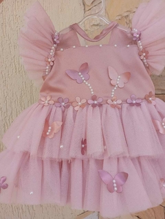 Vestido Flower Rosé