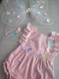 Kit Jardim das Borboletas - romper, saia e asa +faixa flores - comprar online