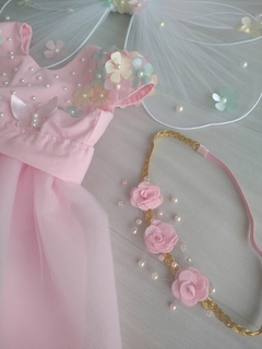 Kit Jardim Vestido e faixa flores - Flora Vestindo Sonhos