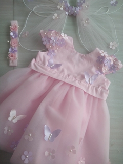 Kit Jardim Vestido e Asa de borboleta lilás e rosa na internet