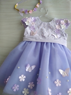 Vestido Jardim - lilás + asa de borboleta na internet