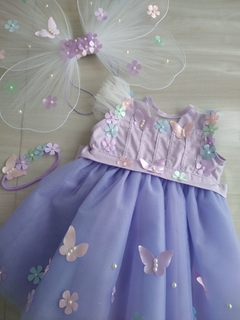 Vestido Jardim lilás + asa de borboleta - comprar online