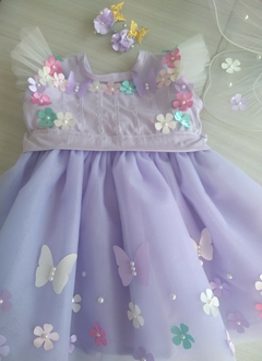 Vestido Jardim lilás + asa de borboleta - comprar online