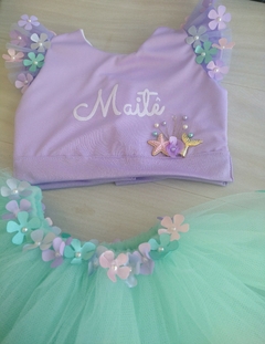Conjunto Cropped personalizado e saia tutu sereia - loja online