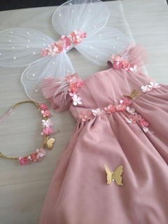 Kit Jardim Encantado rosé - Vestido e acessórios