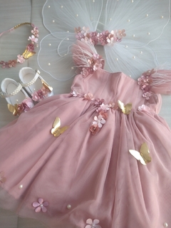 Vestido Jardim Encantado Rosé e sapatinho - comprar online