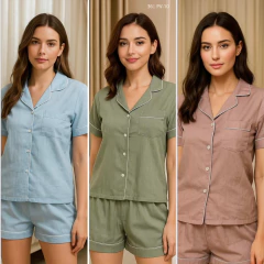 Art: PV2 | Pijama Satén Liso con botones Dama - comprar online