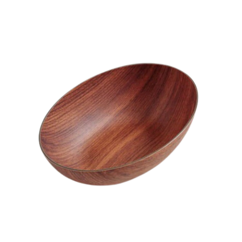 ENSALADERA OVAL DE PP SIMIL MADERA NOGAL