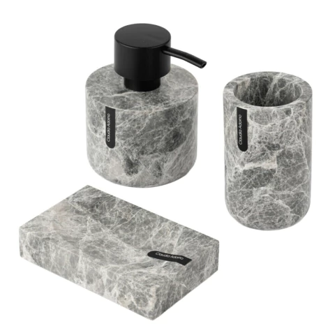 SET X 3 ACCESORIOS MARMOL GRIS LINEA TUNDLA - comprar online