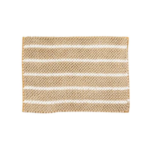 ALFOMBRA RAYADA DOS COLORES BEIGE Y BLANCO
