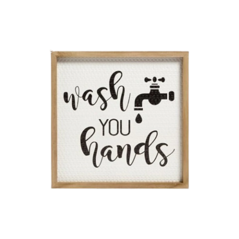CUADRO MADERA ESTERILLA WASH YOUR HANDS - comprar online