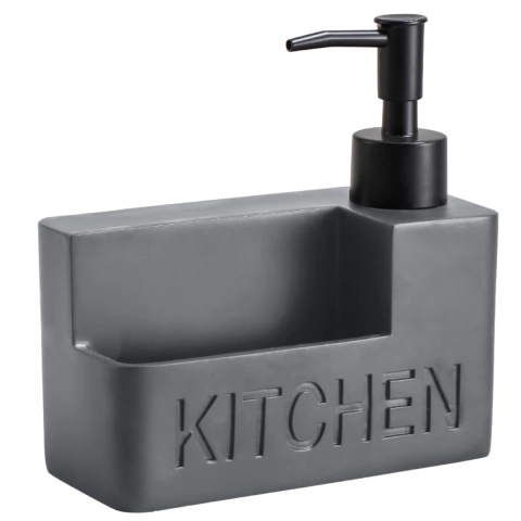 DISPENSER CON PORTA ESPONJA QUILLA GRIS - comprar online