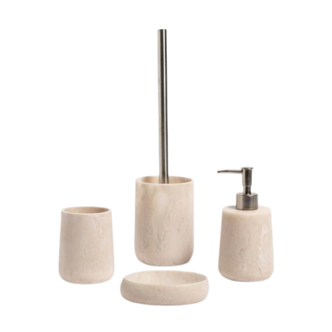 SET ACCESORIOS SIMIL PIEDRA MODELO LAVA BEIGE