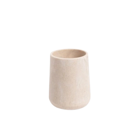 VASO PORTA CEPILLO LINEA LAVA BEIGE SIMIL PIEDRA