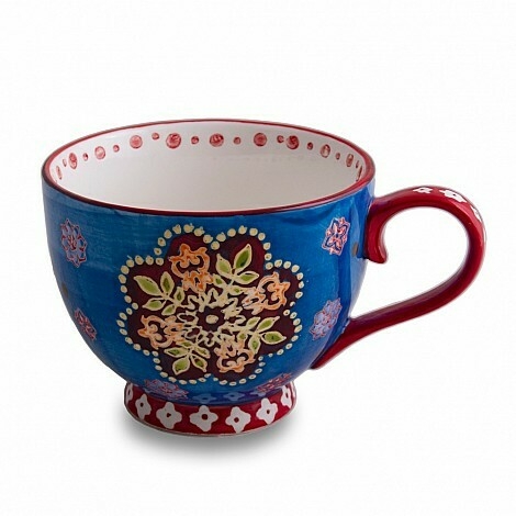 TAZA MUG PORCELANA PINTADA A MANO LARA