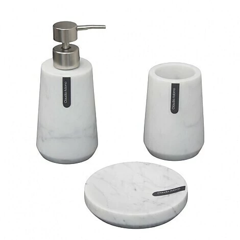 JUEGO DE BAÑO 3 PIEZAS MARMOL CARRARA BLANCO - comprar online