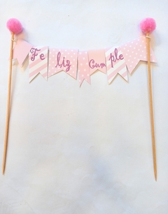 Banderin feliz cumple para torta - comprar online