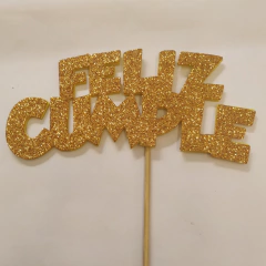 Topper Cake Feliz Cumpleaños Goma Eva con Gibre