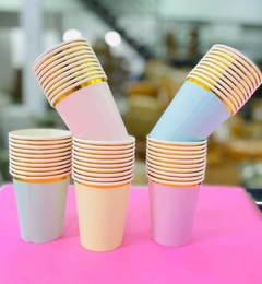 Vasos con borde metalizado (por 6 unidades)
